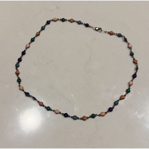 Unbranded Jewelry - Beaded Necklace Womens 16in Multicolor Good Boho Dainty Link Chain